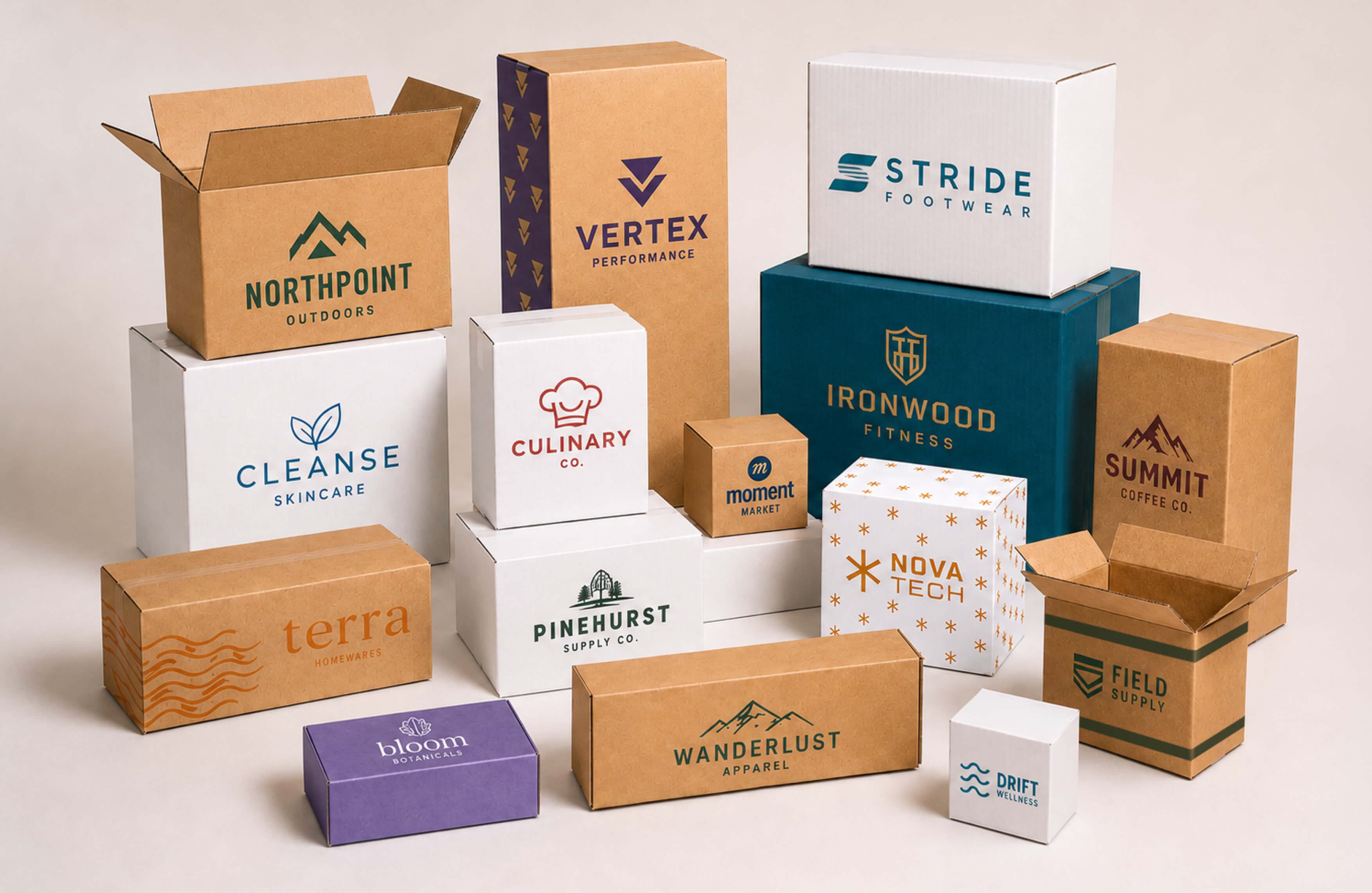 Custom printed corrugated box range